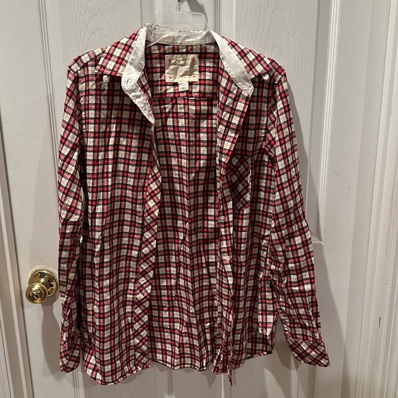 Victoria’s Secret 3 pc set plaid pajamas cotton shirt/pants (s) & large slippers - Picture 2 of 9
